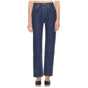 Lou Lou Studio Dark Jeans Woman 27 Blue straight leg Jude organic